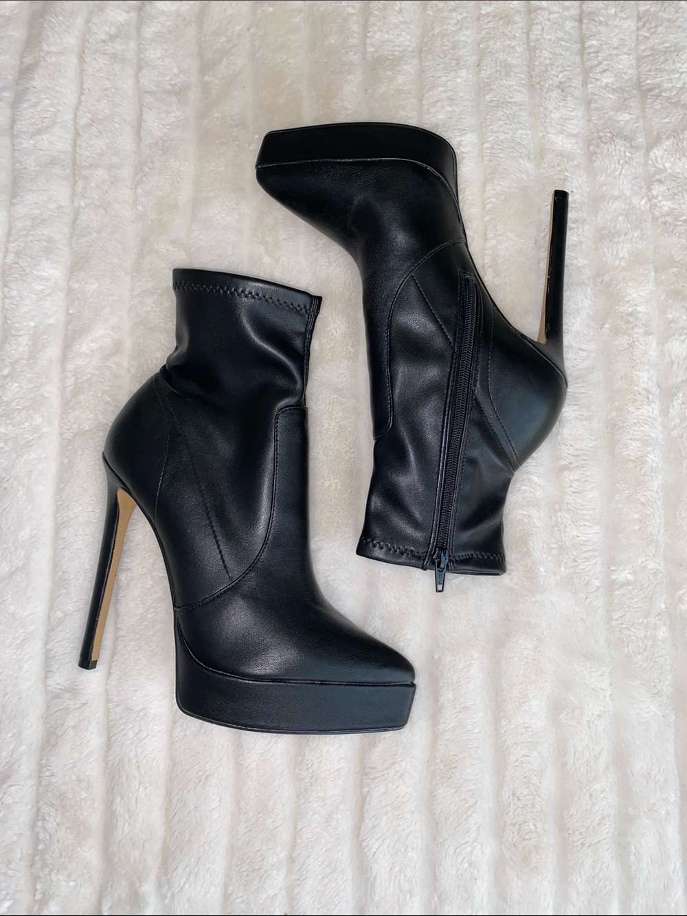 Aldo Black Platform Stiletto Ankle Boots